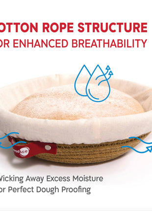 Single Round Cotton Rope Proofing Basket Solid 9"