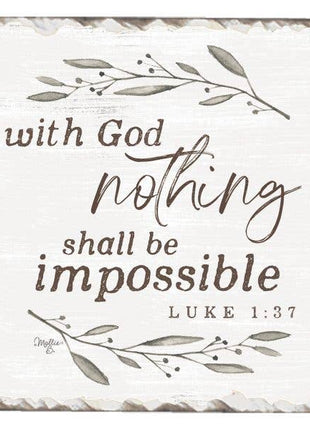 With God Single Absorbent Stone Tumbled Tile Coaster
