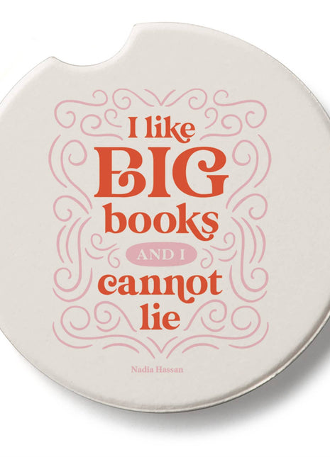 I Like Big Books Absorbent Stone Car Coaster, Single Pack
