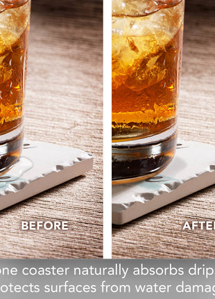 Masterpiece Single Absorbent Stone Tumbled Tile Coaster