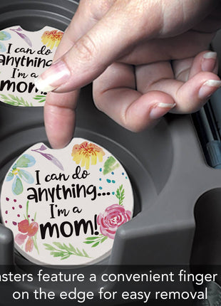 I'm A Mom Absorbent Stone Car Coaster 1 Pk