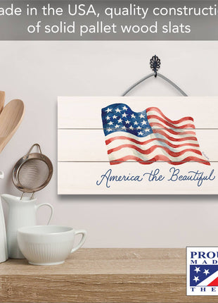 "America the Beautiful" Pallet Wood Sign 12" x 6"