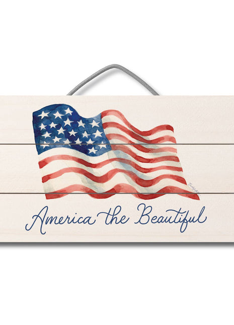 America the Beautiful Pallet Wood Sign, 12 x 6
