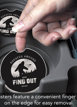 "Squatch Around" Absorbent Stone Car Coaster 1pk