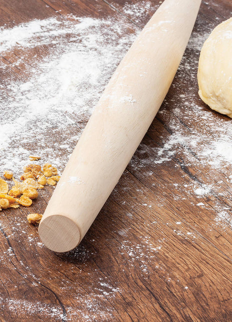 Fox Run Straight Rolling Pin with Tapered Ends, Wood, 20"