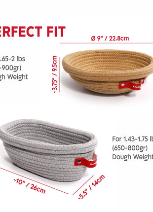 Oval & Round Cotton Rope Proofing Baskets