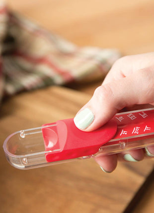 KitchenArt Adjust-A-Tablespoon, Plastic, Red, 1.25" x 6.25"