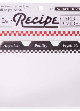 Weatherbee Recipe Cards Dividers, 4 x 6, Set Of 24