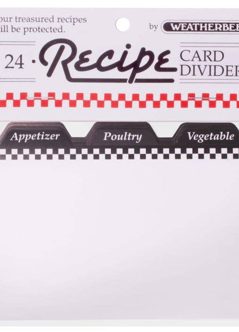 Weatherbee Recipe Cards Dividers, 4 x 6, Set Of 24
