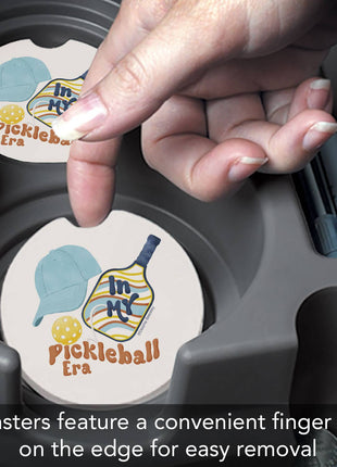 "Pickleball Era" Single Packaged Stone Car Coaster