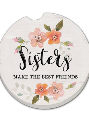 "Sisters" Absorbent Stone Car Coaster 1pk