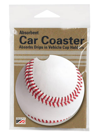 Baseball Absorbent Stone Car Coaster 1 Pk