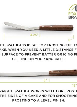Fox Run Stainless Steel Icing Spatula and Smoother, Set of 2