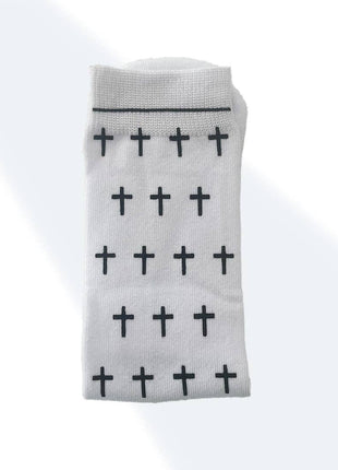 The White and Black Crosses - Bible Verse Crew Socks