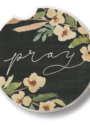 "Pray" Single Packaged Stone Car Coaster
