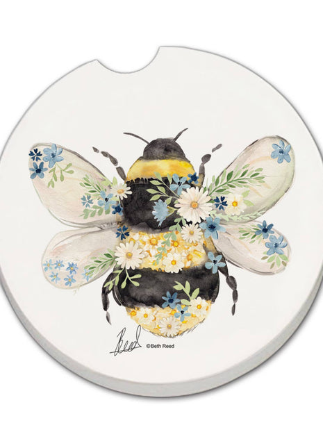 Beautiful Bee Absorbent Stone Car Coaster, Bulk