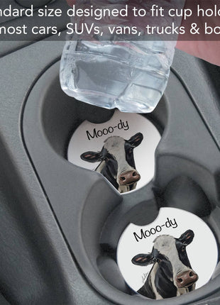 "Mooo-dy" Absorbent Stone Car Coaster 1pk