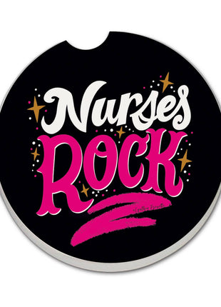 "Nurses Rock" Absorbent Stone Car Coaster 1pk