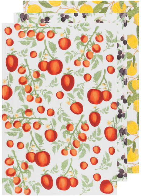 Mediterranean Bakers Floursack Dishtowels Set of 3