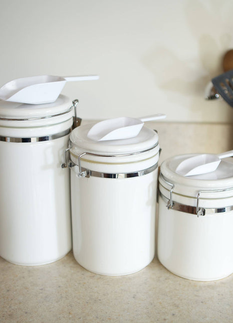 Fox Run 3 Piece Scoop Set, White