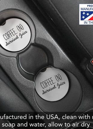 "Survival Juice" Absorbent Stone Car Coaster 1pk