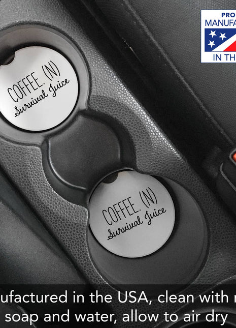 "Survival Juice" Absorbent Stone Car Coaster 1pk