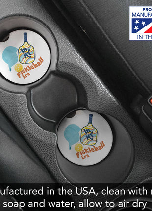 "Pickleball Era" Single Packaged Stone Car Coaster