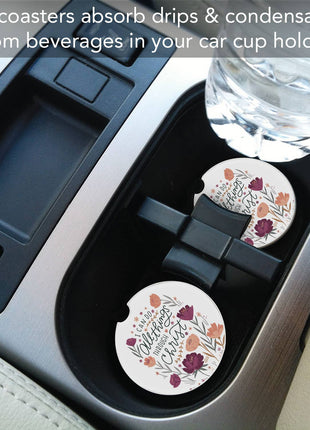 "All Things" Stone Car Coaster  BULK NO PACKAGING