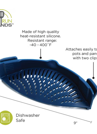 Fox Run Silicone Clip On Pot Strainer, 9” x 3.8” x 2.4”