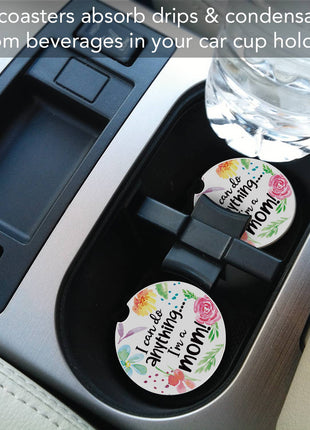 I'm A Mom Absorbent Stone Car Coaster 1 Pk