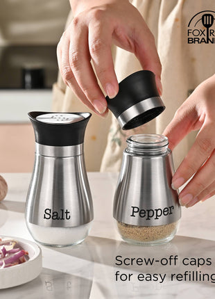 Fox Run Modern Salt and Pepper Shakers, Set of 2