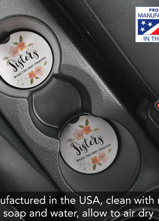 "Sisters" Absorbent Stone Car Coaster 1pk