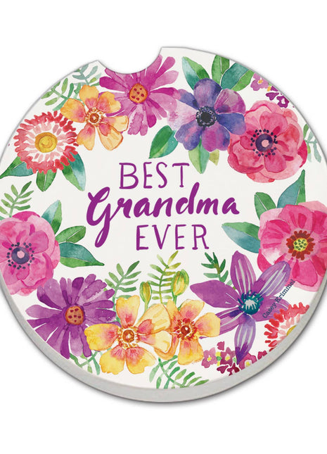 Best Grandma Absorbent Stone Car Coaster, Single Pack