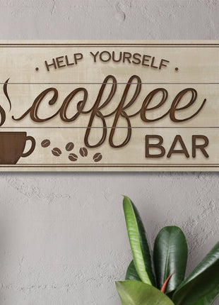 Coffee Bar Decorative Slatted Pallet Wood Sign 12" by 6"