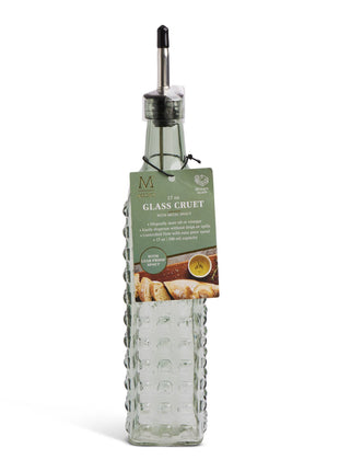 500ml dotted glass cruet in matcha green with silicone pour spout