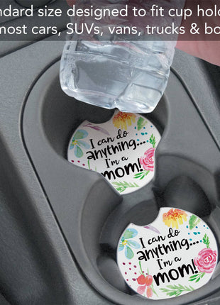 I'm A Mom Absorbent Stone Car Coaster 1 Pk