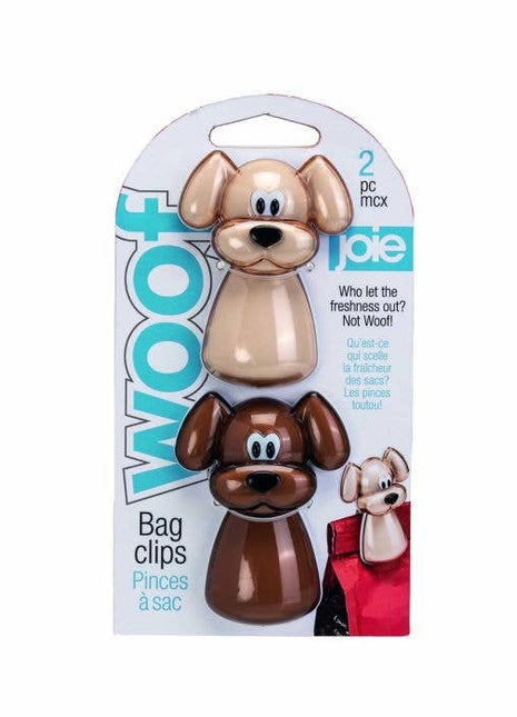 Joie Bag Clips, Woof Dog Design, Set of 2