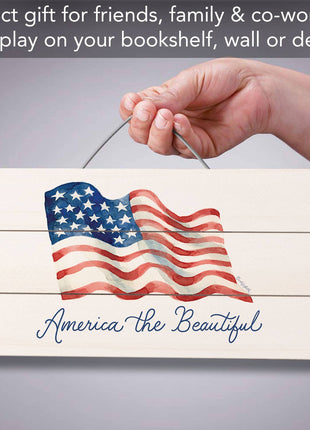 "America the Beautiful" Pallet Wood Sign 12" x 6"