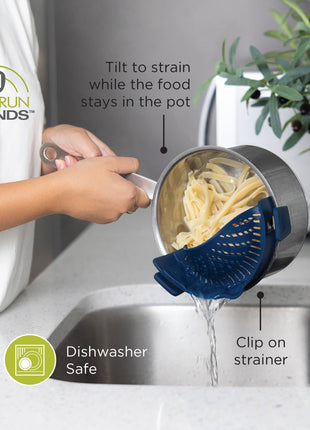 Fox Run Silicone Clip On Pot Strainer, 9” x 3.8” x 2.4”