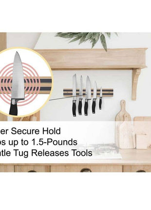 HIC Kitchen Magnetic Knife And Tool Storage Bar, Wood