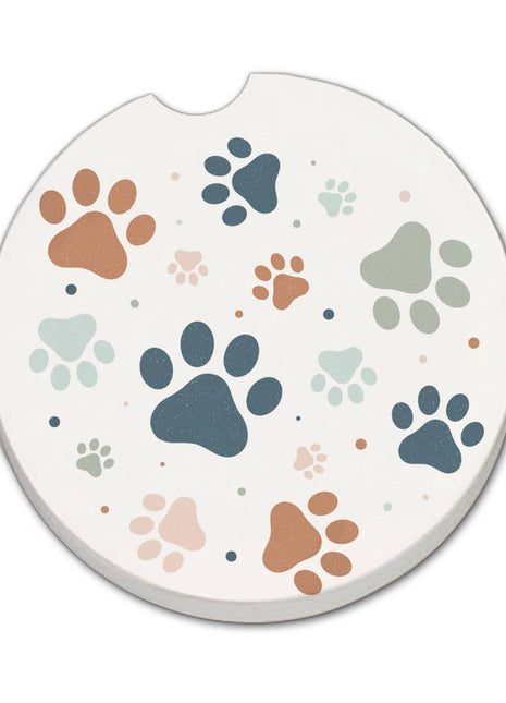 "Paw Prints" Absorbent Stone Car Coaster 1pk