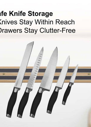 HIC Kitchen Magnetic Knife And Tool Storage Bar, Wood