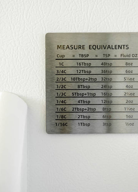 Fox Run Stainless Steel Conversion Chart Magnet, 4.3" x 3.4"