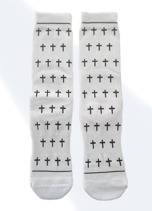 The White and Black Crosses - Bible Verse Crew Socks