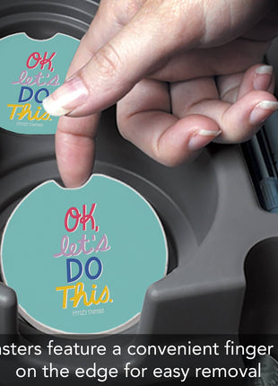 "Let's Do This" Absorbent Stone Car Coaster 1pk