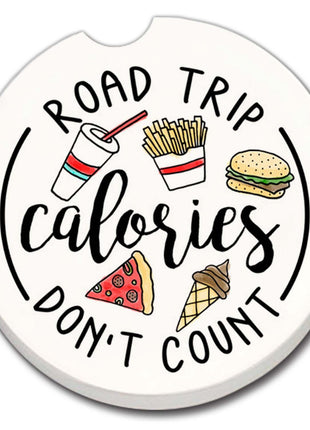 Road Trip Calories Absorbent Stone Car Coaster 1 Pk