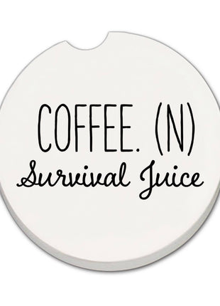 "Survival Juice" Absorbent Stone Car Coaster 1pk