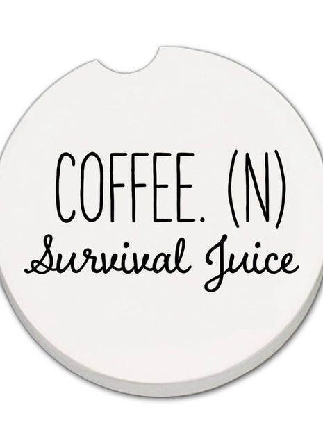 "Survival Juice" Absorbent Stone Car Coaster 1pk