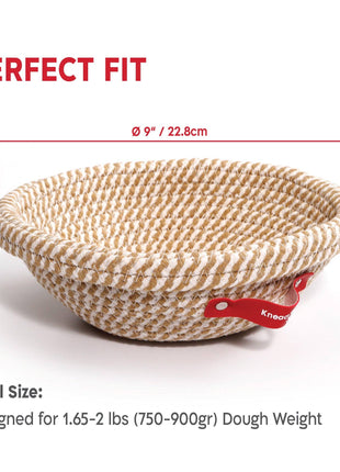 Single Round Cotton Rope Proofing Basket Solid 9"
