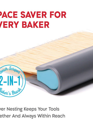 KneadAce Bench Scraper and Baker's Brush